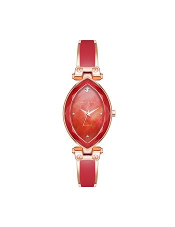 Anne Klein Accented Oval Bangle Watch Diamond Red | AUQAV41881