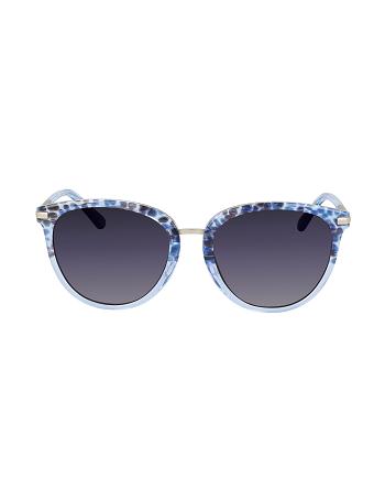 Anne Klein Animal Print Sunglasses Square Blue | AAUWC22967