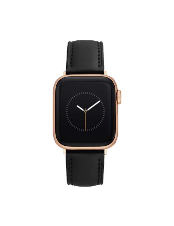 Anne Klein Apple Peel Leather Band for Apple Watch® Considered Black / Rose / Gold | ZAUNQ97300