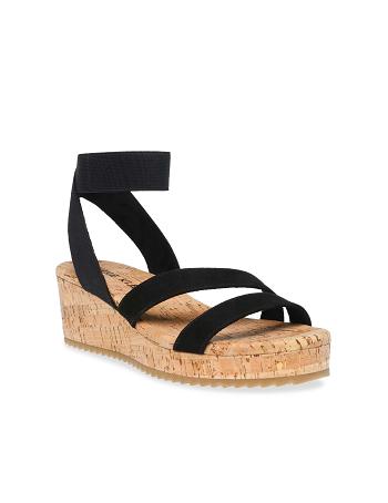 Anne Klein Ayla Sandal Wedges Black | UAUTG56597