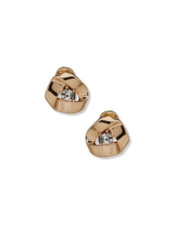 Anne Klein Button Clip On Earrings Gold | AAUDF52451