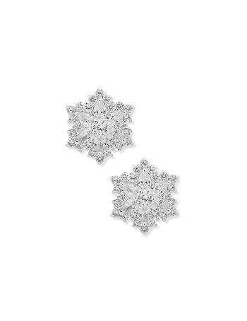 Anne Klein Button Snowflake Pierced Earrings Silver | YAUVQ65519