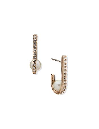 Anne Klein C Hoop Earring With Pearl Earrings Gold | TAUPQ84678