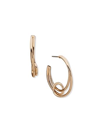 Anne Klein C Hoop Pierced Earrings Gold | AUJZR93467