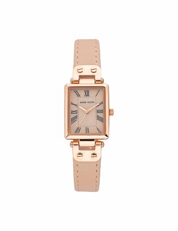 Anne Klein Case Leather Strap Watch Rectangular Pink / Rose / Gold | AUICD94799