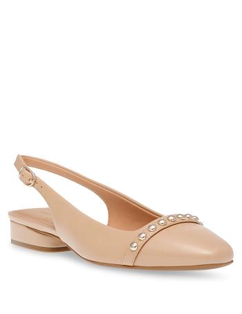 Anne Klein Cena Sling Back Flats Beige | AAUWC19033