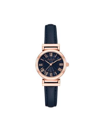 Anne Klein Classic Strap Watch Leather Navy / Rose / Gold | BAUSD23927