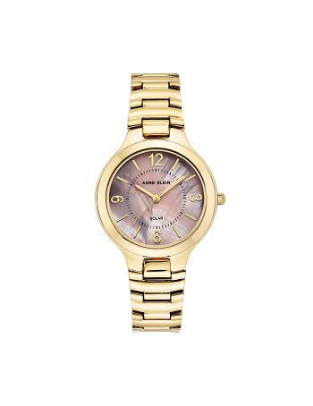 Anne Klein Considered Solar Powered Watch Metals Pink / Gold | AUNEJ92095