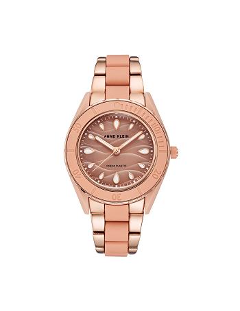 Anne Klein Considered Solar Recycled Bracelet Ocean Plastic Watches Pink / Rose / Gold | QAUWA78818