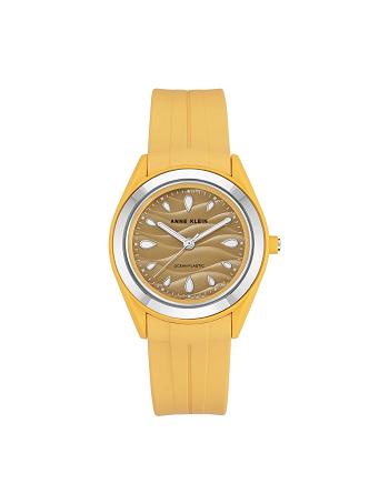 Anne Klein Considered Solar Recycled Strap Ocean Plastic Watches Yellow / Silver | AAUWC64276