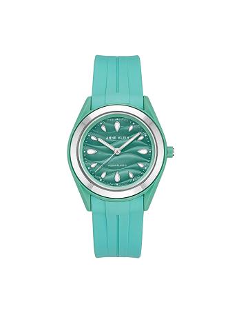 Anne Klein Considered Solar Recycled Strap Ocean Plastic Watches Green / Silver | AUNZX75540