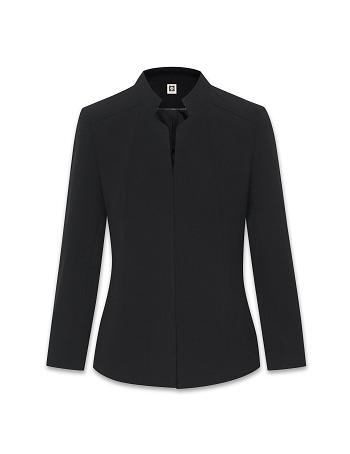 Anne Klein Cropped Stand Collar Blazers Black | UAUND35173