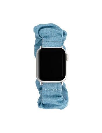 Anne Klein Denim Scrunchie Band Apple Watch Accessories Blue / Silver | AUXBR50567