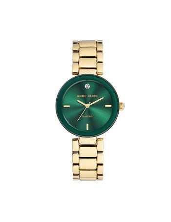 Anne Klein Dial Bracelet Watch Diamond Green / gold | AUICD77425