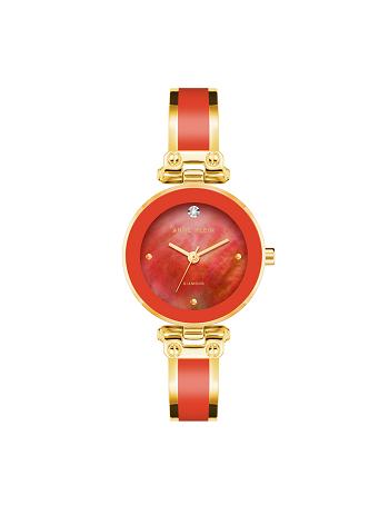 Anne Klein Diamond Accent Bangle Watch Metals Red / Gold | AAUDF64478