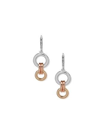 Anne Klein Double drop Mixed Metal Pierced Earrings Gold / Silver | AUQAV90671