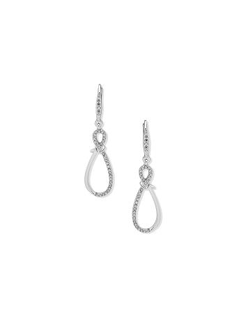 Anne Klein Drop Knot Pierced Earrings Silver | PAUQX31414