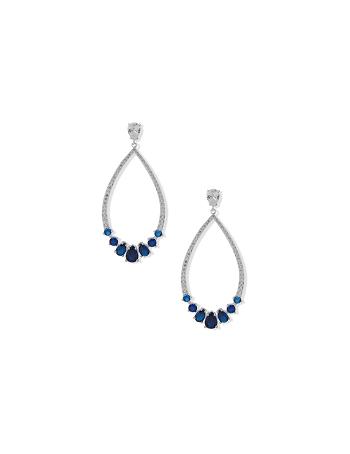 Anne Klein Drop Post Sapphire Pierced Earrings Blue / Silver | LAUSX46979