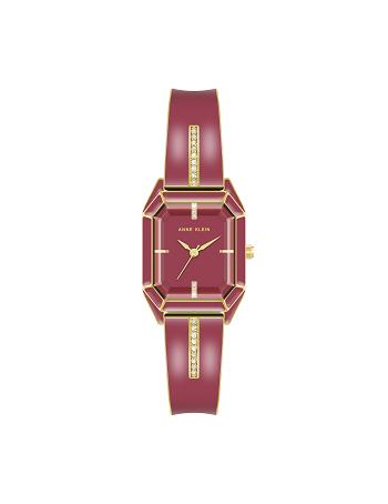 Anne Klein Elegant Bangle Bracelet Watch Metals Burgundy / Gold | AAUDF86920