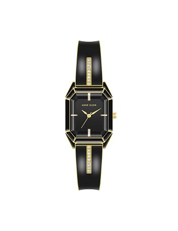 Anne Klein Elegant Bangle Bracelet Watch Metals Black / Gold | AAUWC69004