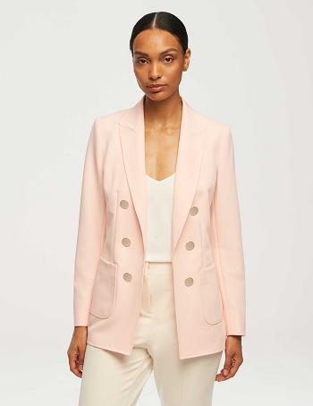 Anne Klein Faux Double Breasted With Patch Pockets Blazers Pink | DAUKV50004