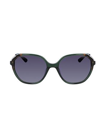 Anne Klein Geometric Sunglasses Square Olive | SAUNY22268