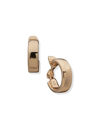 Anne Klein Gold-Tone Clip Hoop Earrings Gold | AUJVR37813