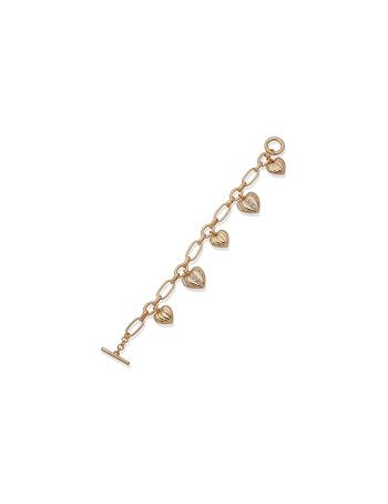 Anne Klein Heart Charms Crystal Bracelet Gold | DAUKV53387