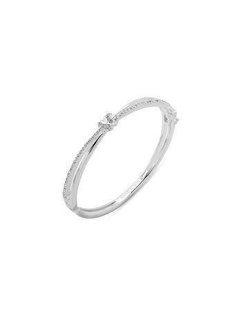 Anne Klein Hinge Bangle With Knot Bracelet Silver | BAUSO35416