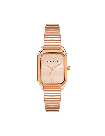 Anne Klein Iconic Octagonal Case Bracelet Watch Rectangular Rose / Gold | YAUGT14589