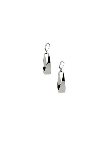 Anne Klein Leverback Linear Curved Pierced Earrings Silver | MAUHR62614