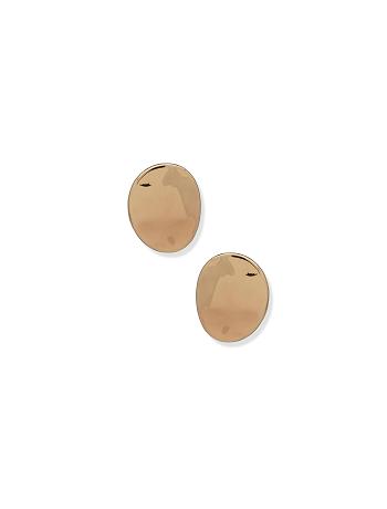 Anne Klein Liquid Metal Button Earrings Gold | DAUVO96130