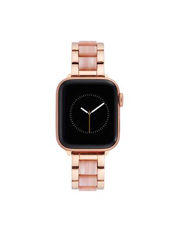 Anne Klein Marbleized Resin Bracelet Band Apple Watch Accessories Pink / Rose / Gold | PAUER82013