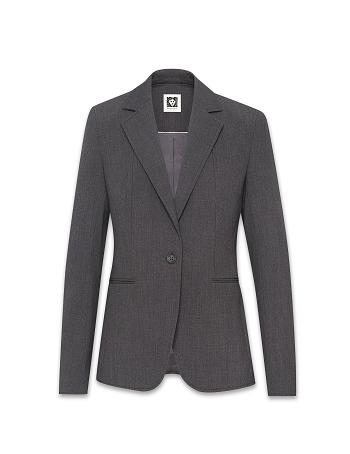 Anne Klein Melange Single Button Blazers Grey | AUJKU14730