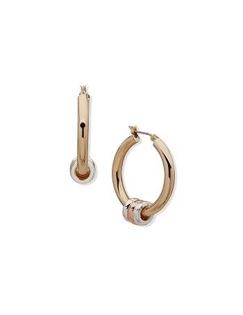 Anne Klein Mixed Metal Hoop Pierced Earrings Gold / Silver | UAUND99818