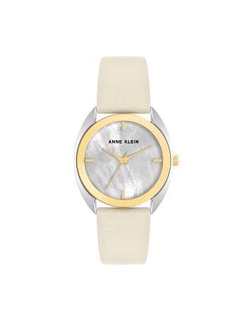 Anne Klein Modern Strap Watch Leather Gold / Silver / Brown | AUJVR50537