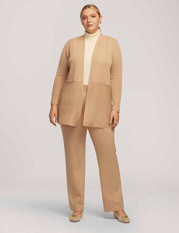 Anne Klein Monterey Cardigan Plus Size Beige | LAUTR42522