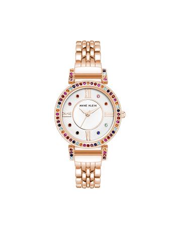 Anne Klein Multicolored Premium Crystal Watch Metals Rose / Gold | AUDYB45476