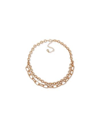 Anne Klein Multirow Chain Necklace Gold | LAUTR42371