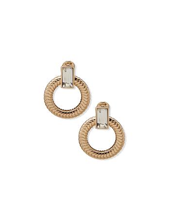 Anne Klein Omega Chain Doorknocker Clip Earrings Gold | DAUKV57567