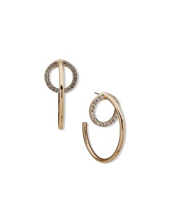 Anne Klein Orbital C Hoop Earring Earrings Gold | AUJZR22073