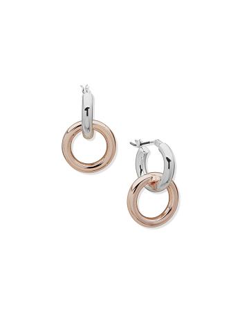 Anne Klein Orbital Hoop Pierced Earrings Gold / Silver | AUNEJ77604