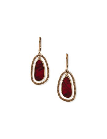 Anne Klein Orbital Siam Pierced Earrings Gold / red | UAUTG54569