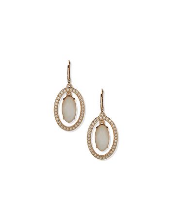 Anne Klein Orbital with Pearl Halo Pierced Earrings Gold | AUEGJ46280