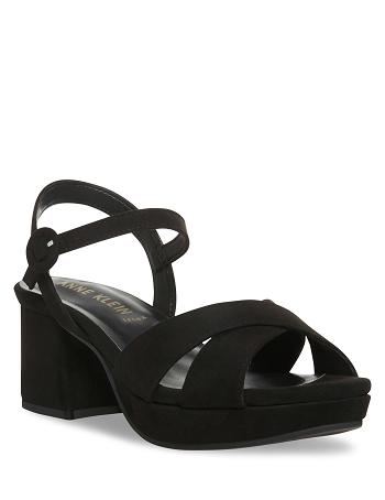 Anne Klein Peltz Dress Sandal Heels Black | FAUUI94198