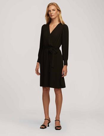 Anne Klein Pleated Sleeve Dress Black | TAUWZ64926