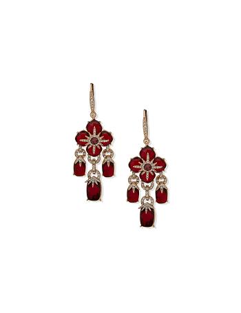 Anne Klein Poinseta Chandelier Pierced Earrings Gold | AUDFL21687