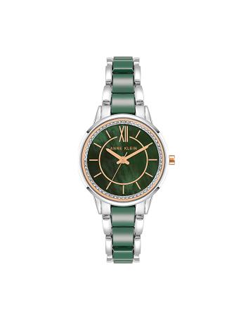 Anne Klein Premium Crystal Bracelet Watch Ceramics Silver / Green | ZAUMJ55242