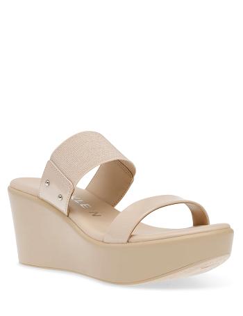 Anne Klein Pylos Platform Sandals Beige | PAUQX66902