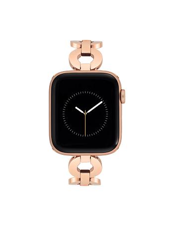 Anne Klein Round Link Bracelet Band Apple Watch Accessories Rose / Gold | QAUWA29321